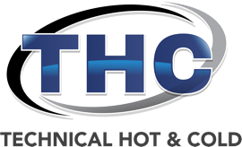 Technical Hot and Cold HVAC Heating and Cooling Company Logo