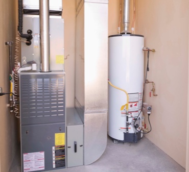 A residential furnace and heating and air conditioning unit in a michigan home